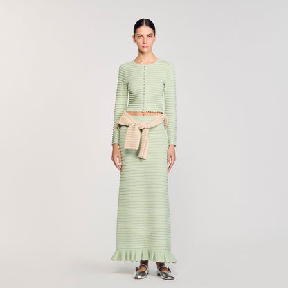 Sandro Rhinestone cardigan Almond Green