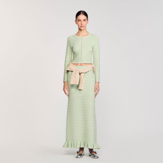 Sandro Rhinestone cardigan Almond Green