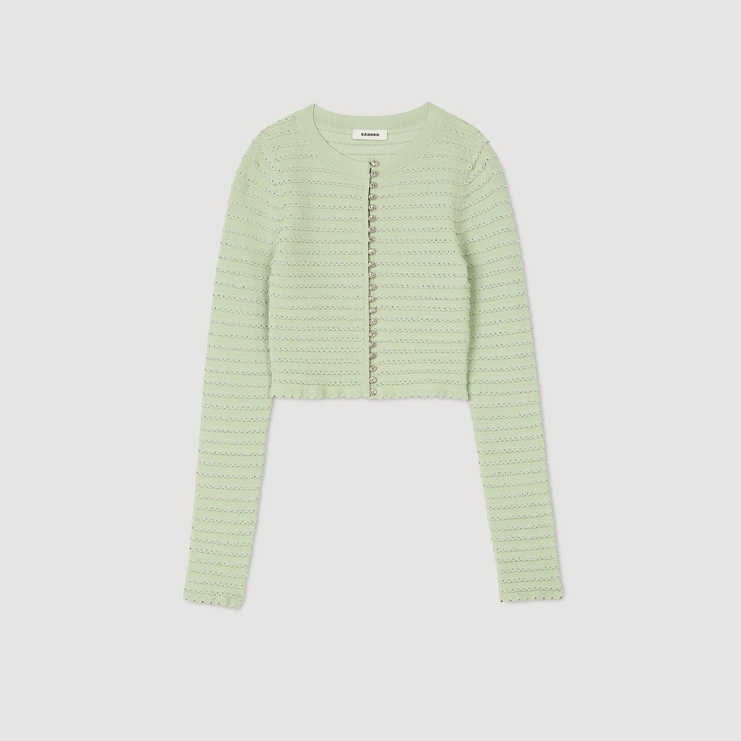Sandro Rhinestone cardigan Almond Green