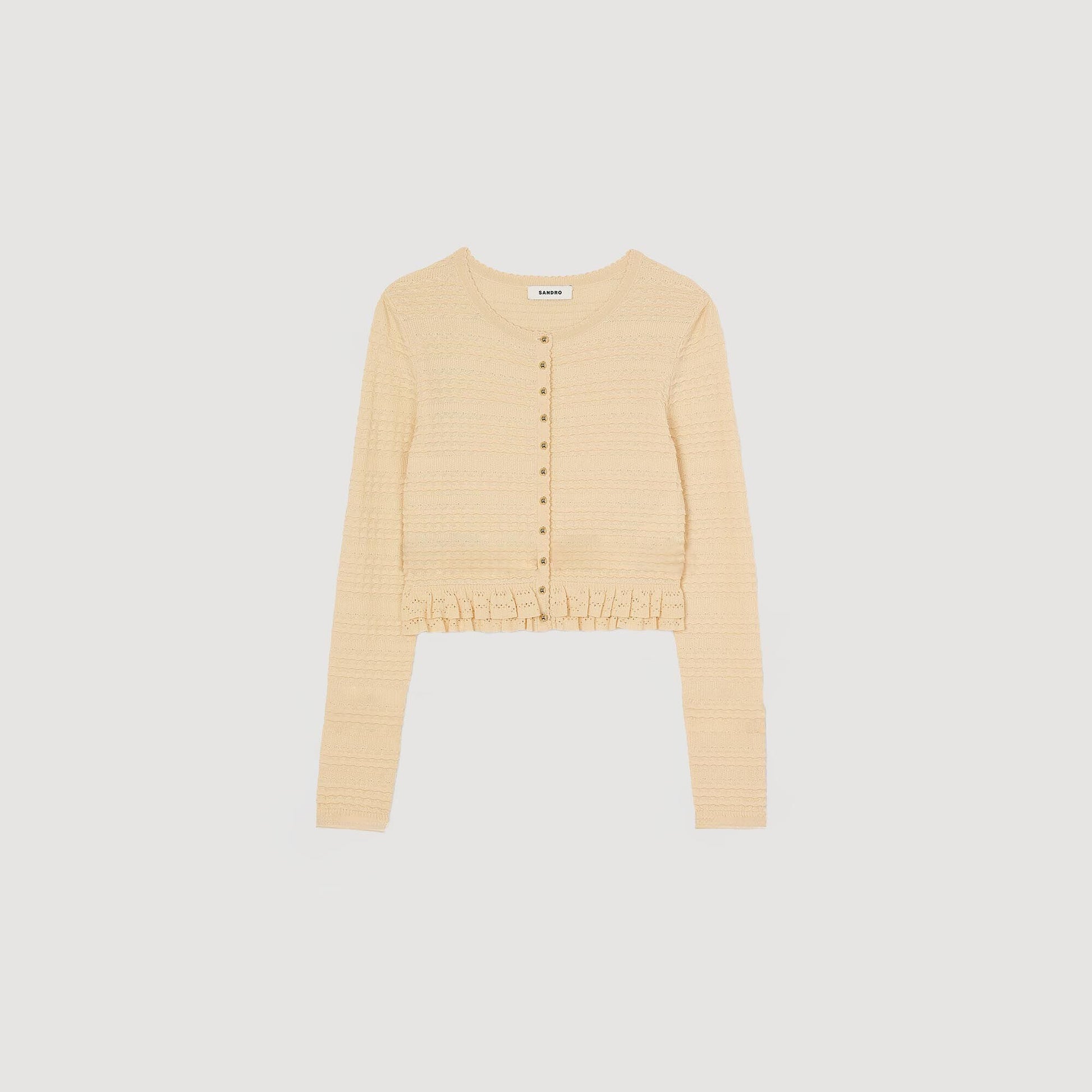 Sandro Ruffled cardigan Ecru