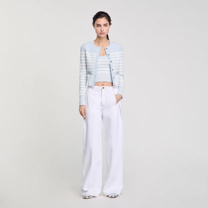 Sandro Striped cardigan Sky Blue