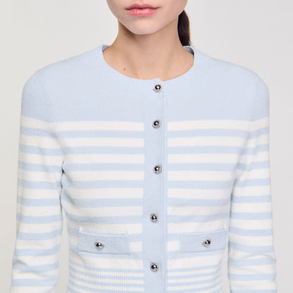 Sandro Striped cardigan Sky Blue
