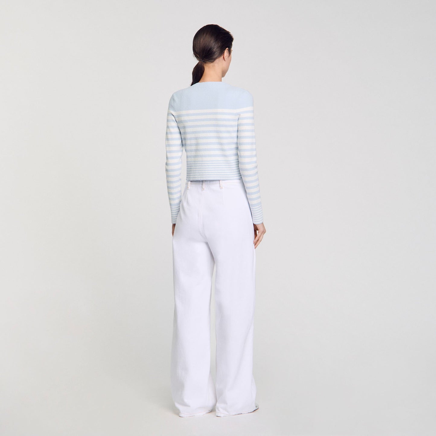 Sandro Striped cardigan Sky Blue