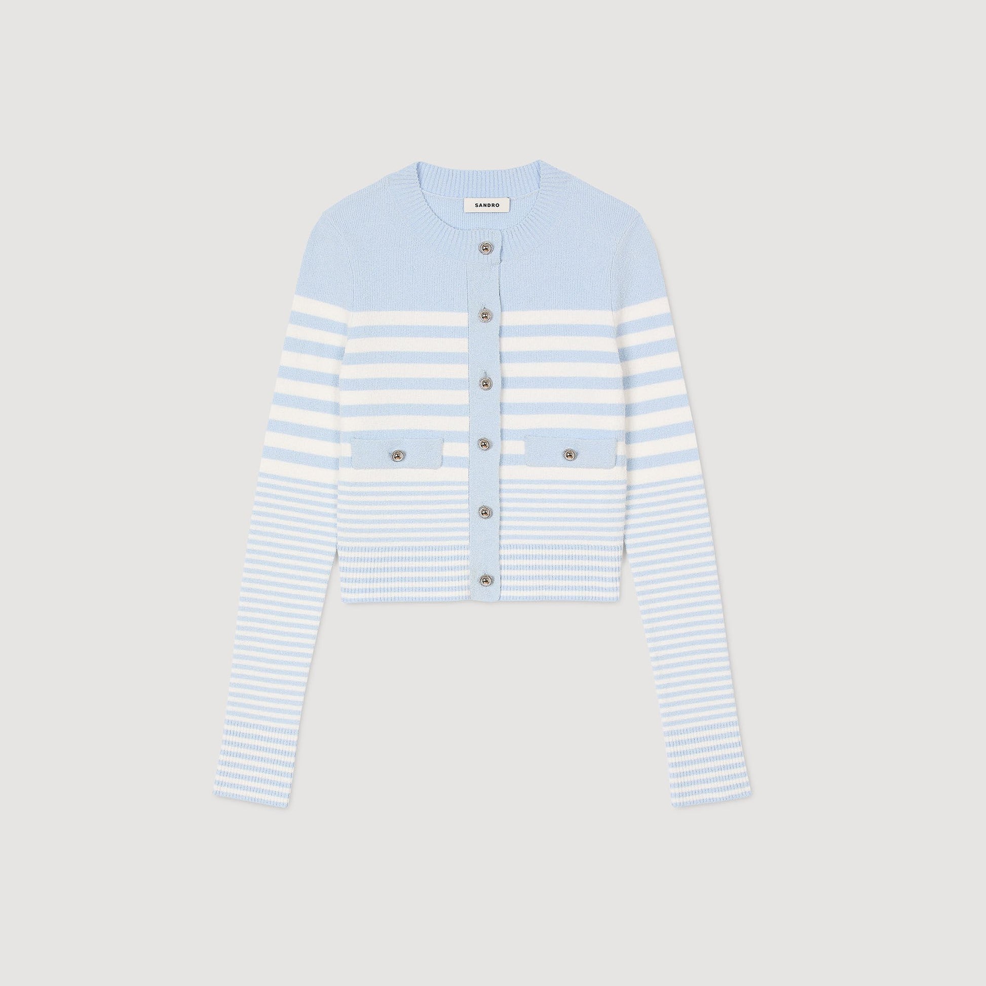 Sandro Striped cardigan Sky Blue