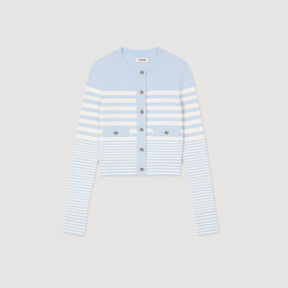 Sandro Striped cardigan Sky Blue