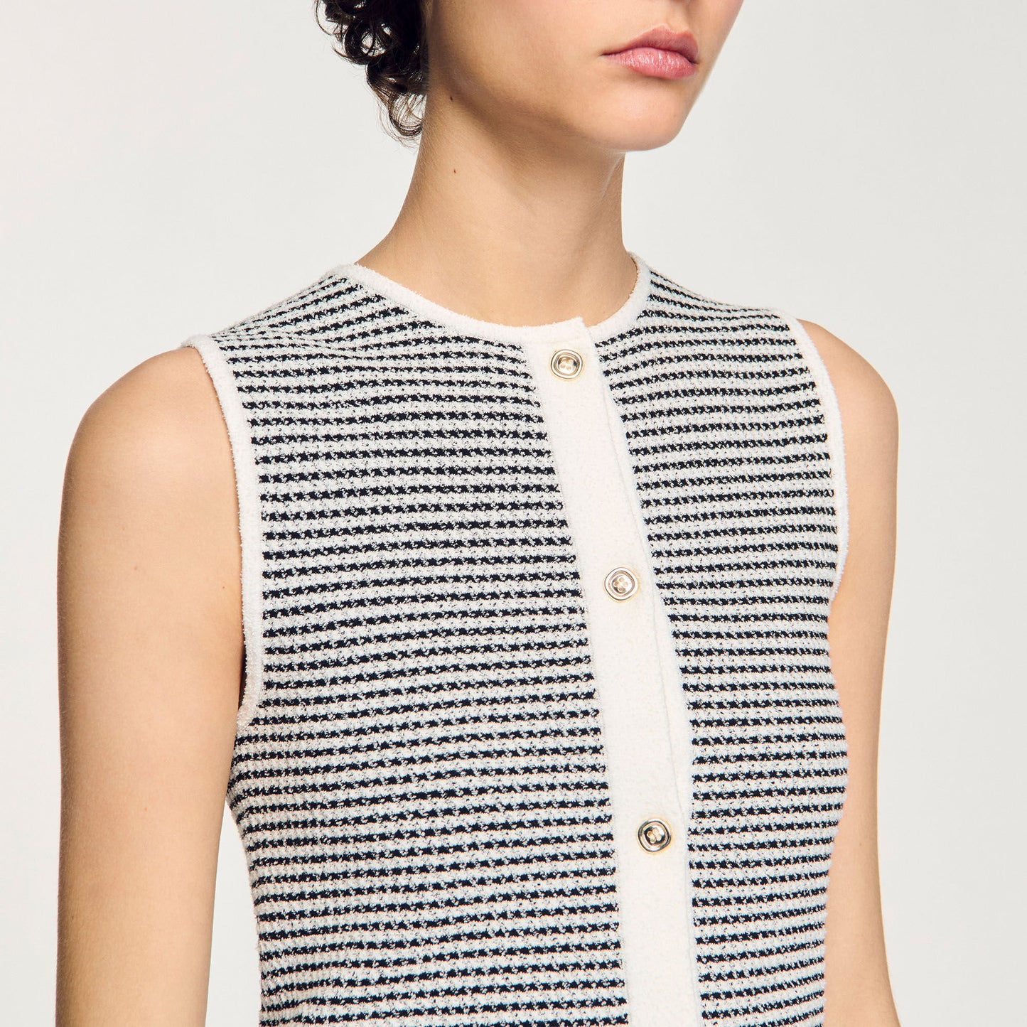 Sandro Striped cardigan Black / White