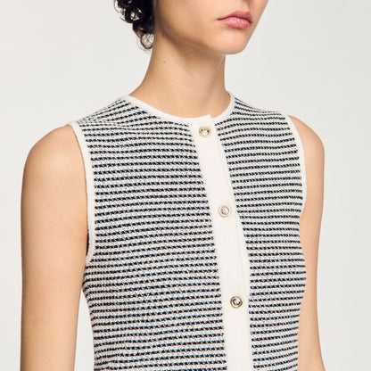 Sandro Striped cardigan Black / White