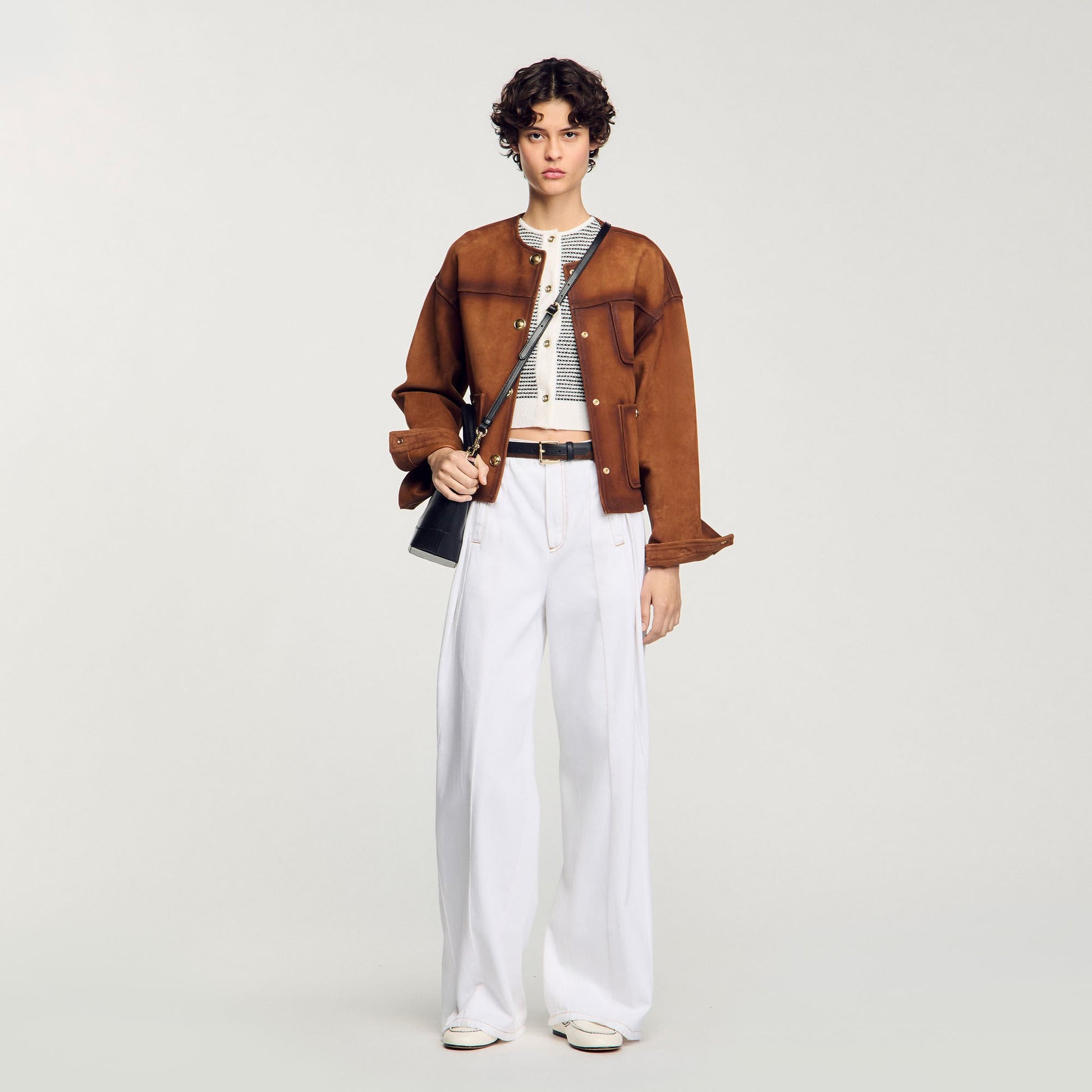 Sandro Striped cardigan Black / White