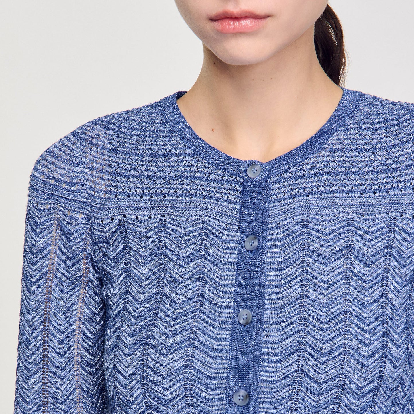 Sandro Glitter knit cardigan Royal Blue