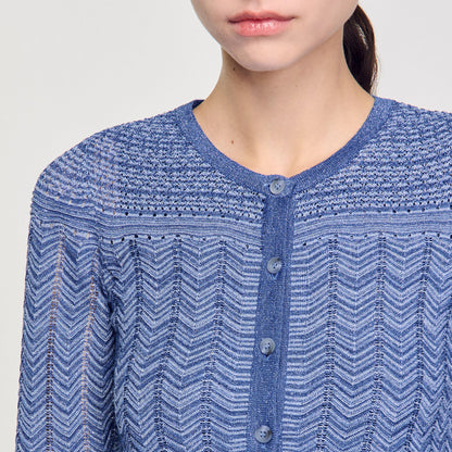 Sandro Glitter knit cardigan Royal Blue