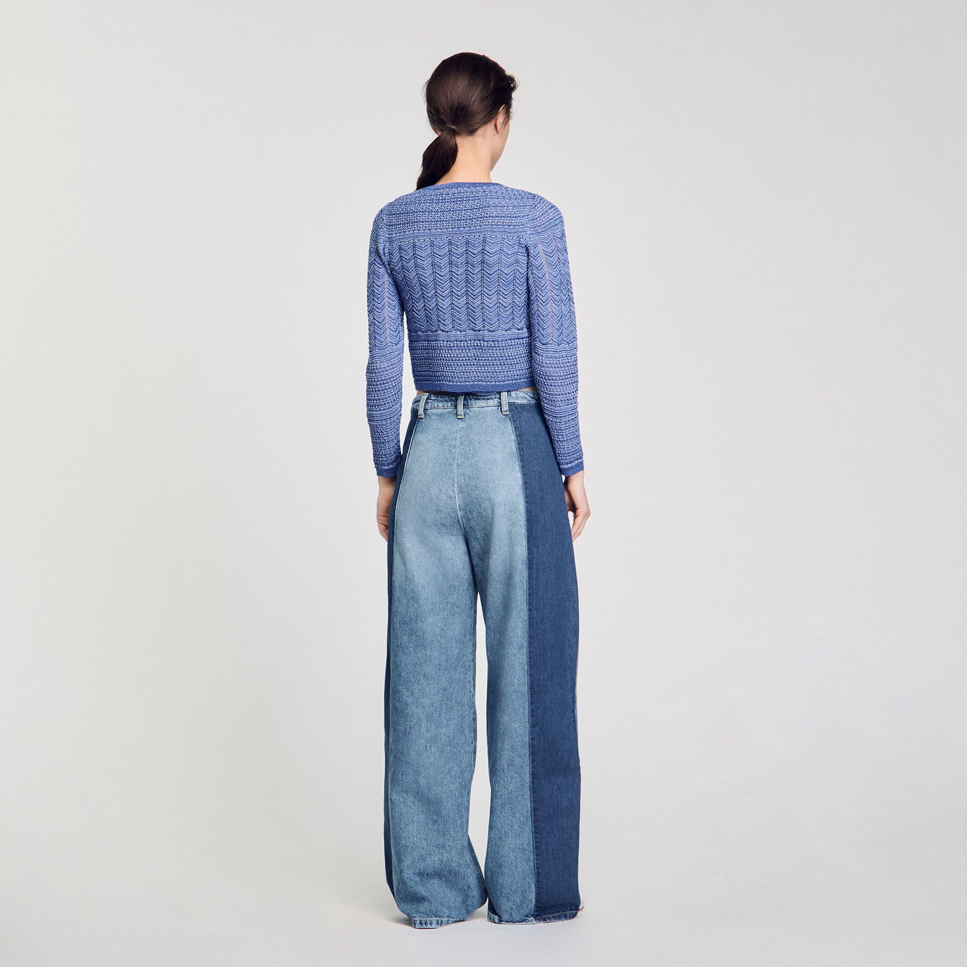 Sandro Glitter knit cardigan Royal Blue