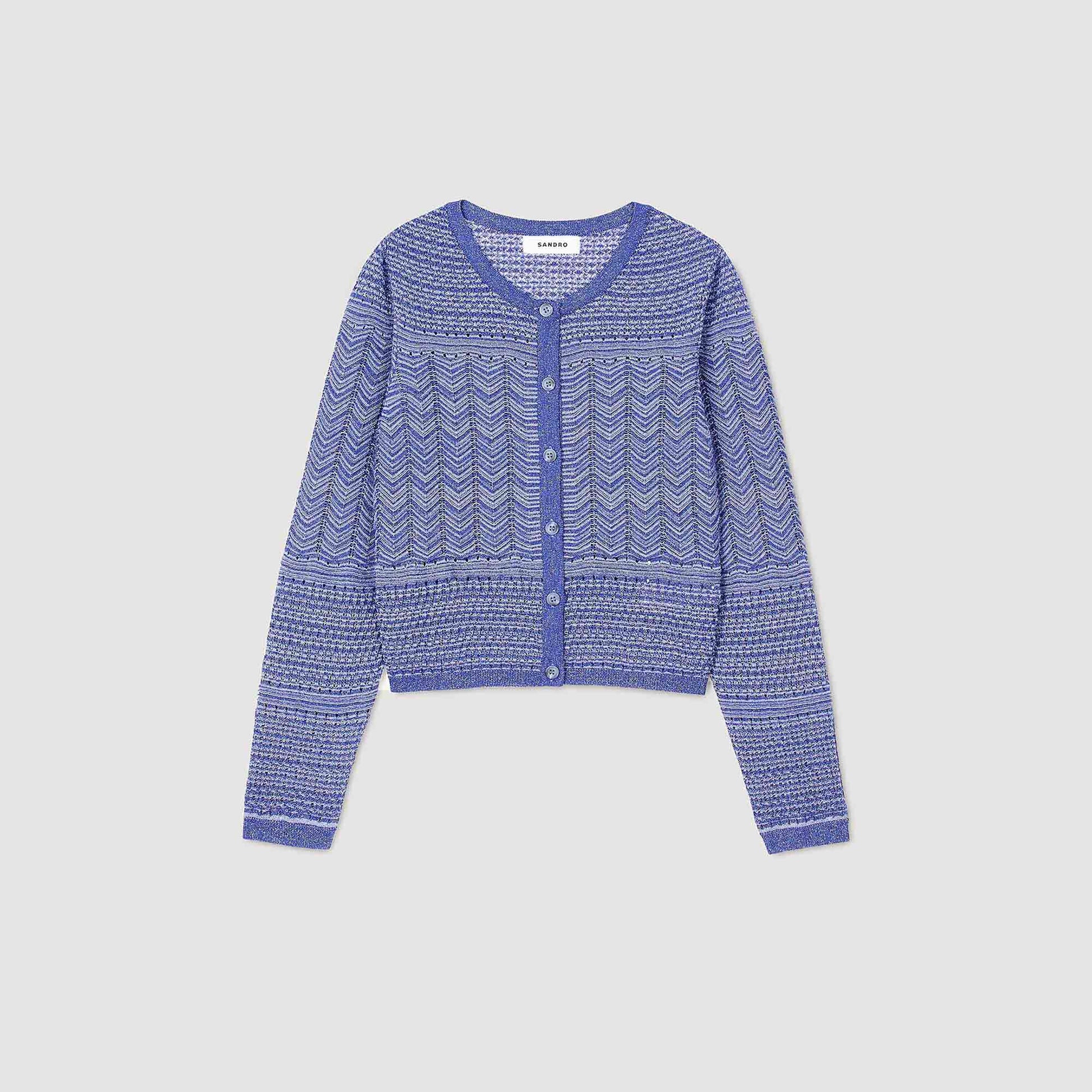 Sandro Glitter knit cardigan Royal Blue