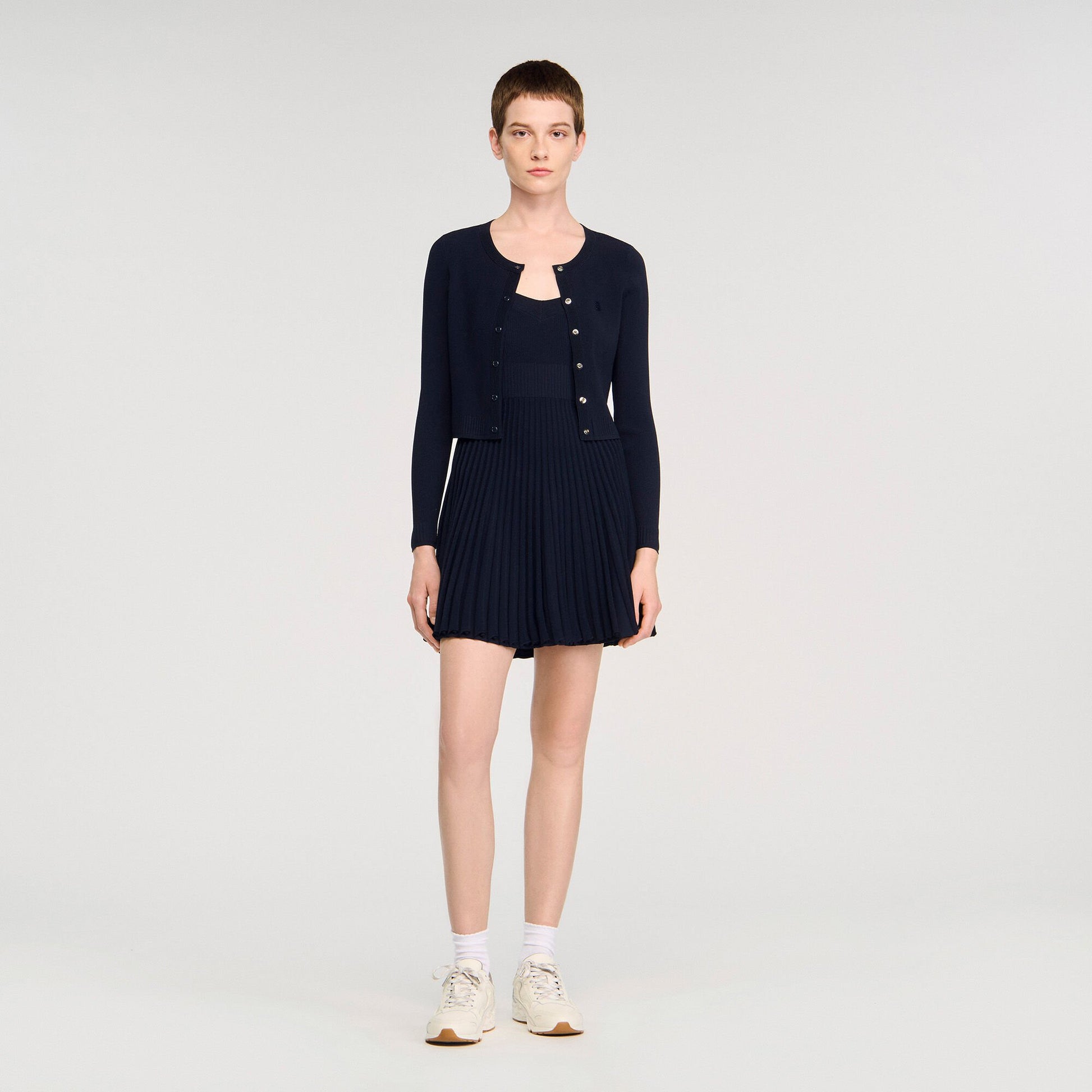 Sandro Polo shirt with decorative buttons Navy Blue