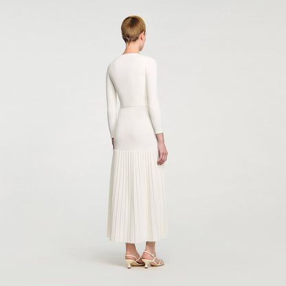 Sandro Cropped rib knit cardigan Ecru