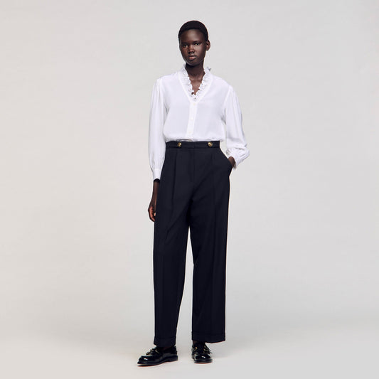 Sandro Flowy silk shirt White