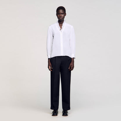 Sandro Flowy silk shirt White