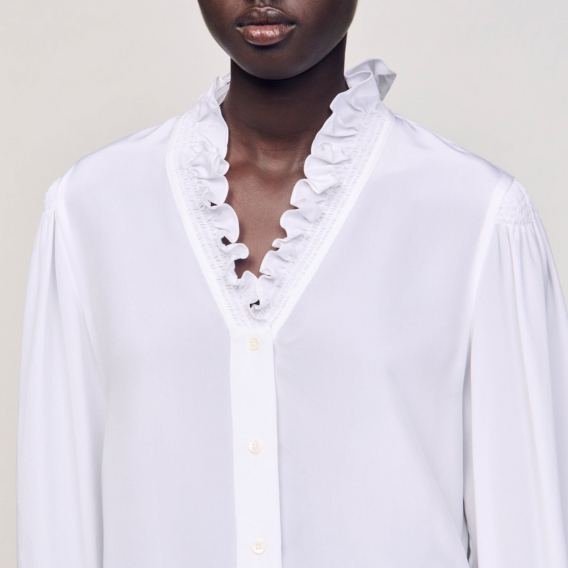 Sandro Flowy silk shirt White