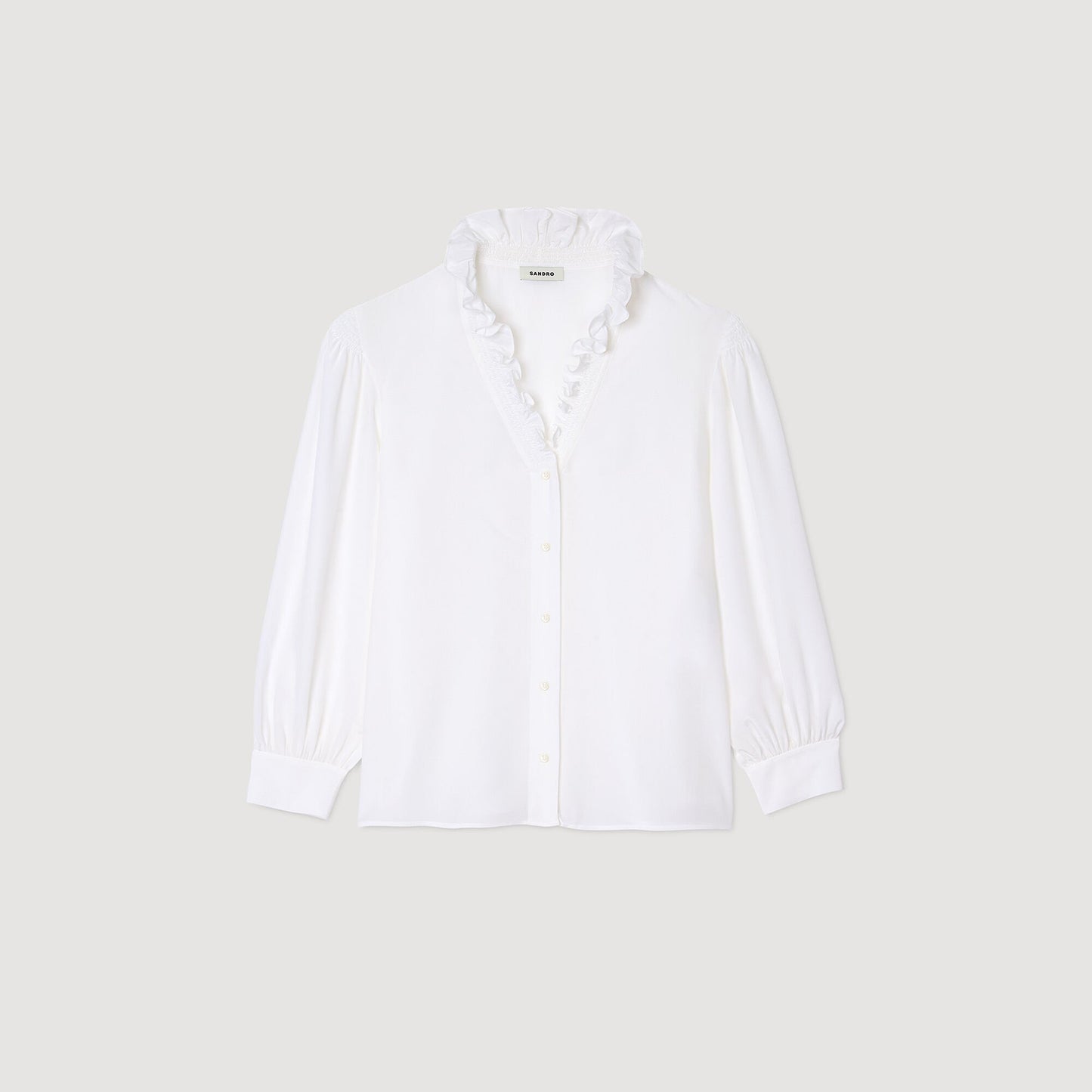 Sandro Flowy silk shirt White