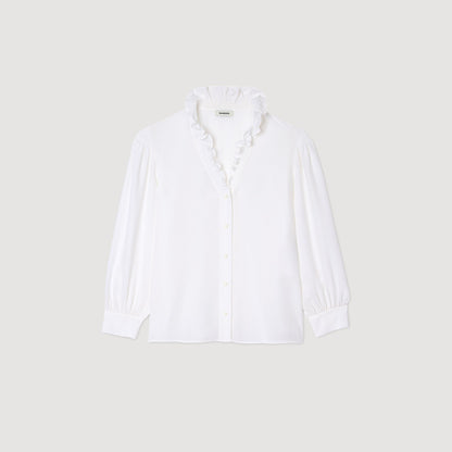 Sandro Flowy silk shirt White