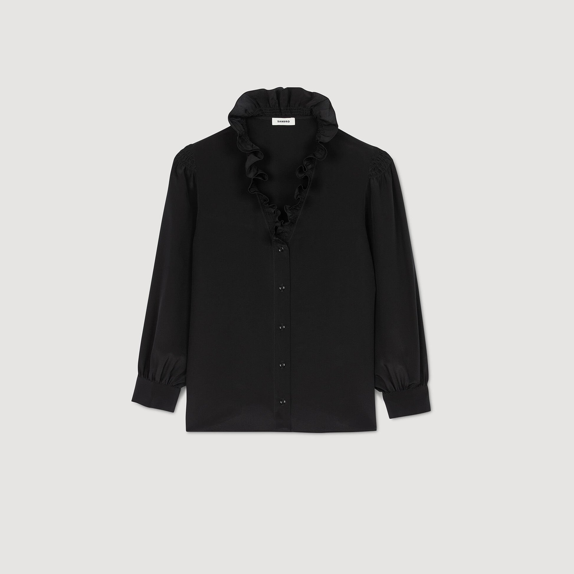 Sandro Flowy silk shirt Black