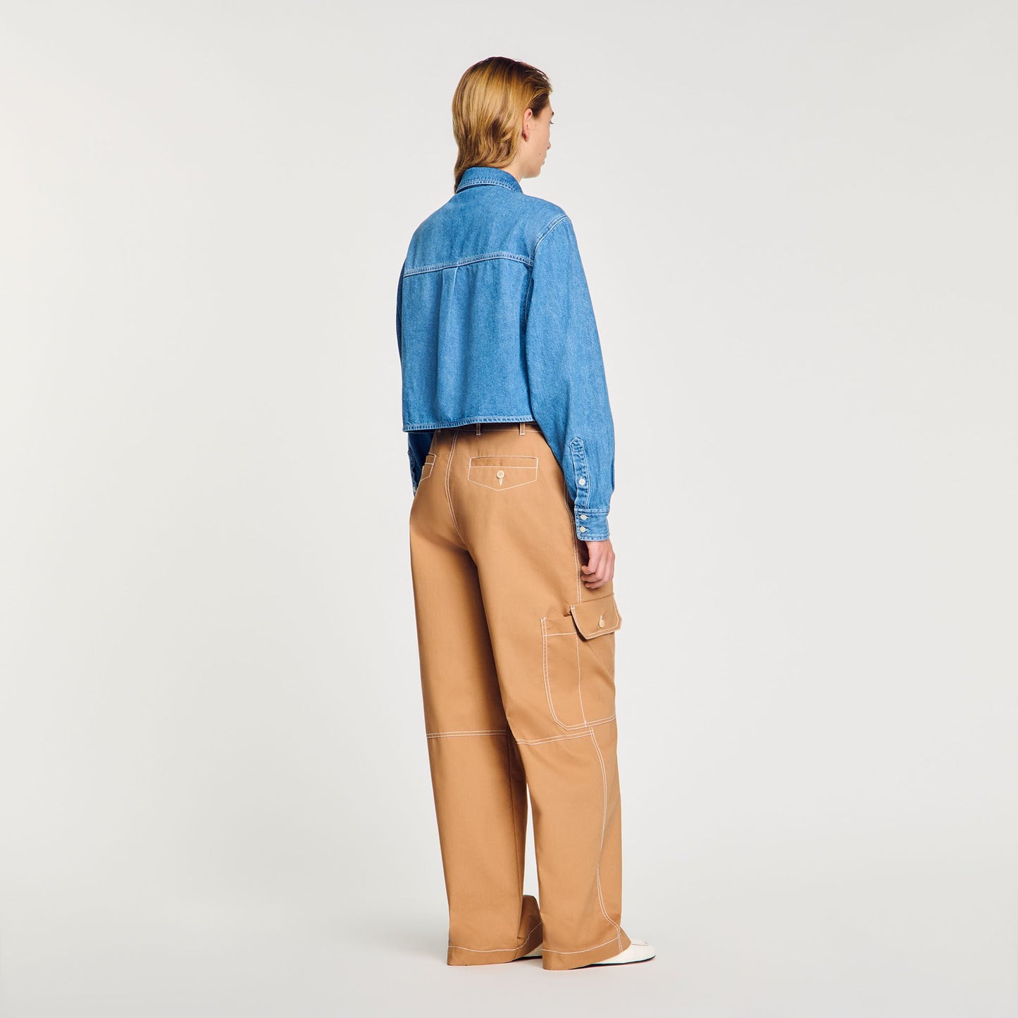 Sandro Denim cropped shirt Blue Jean