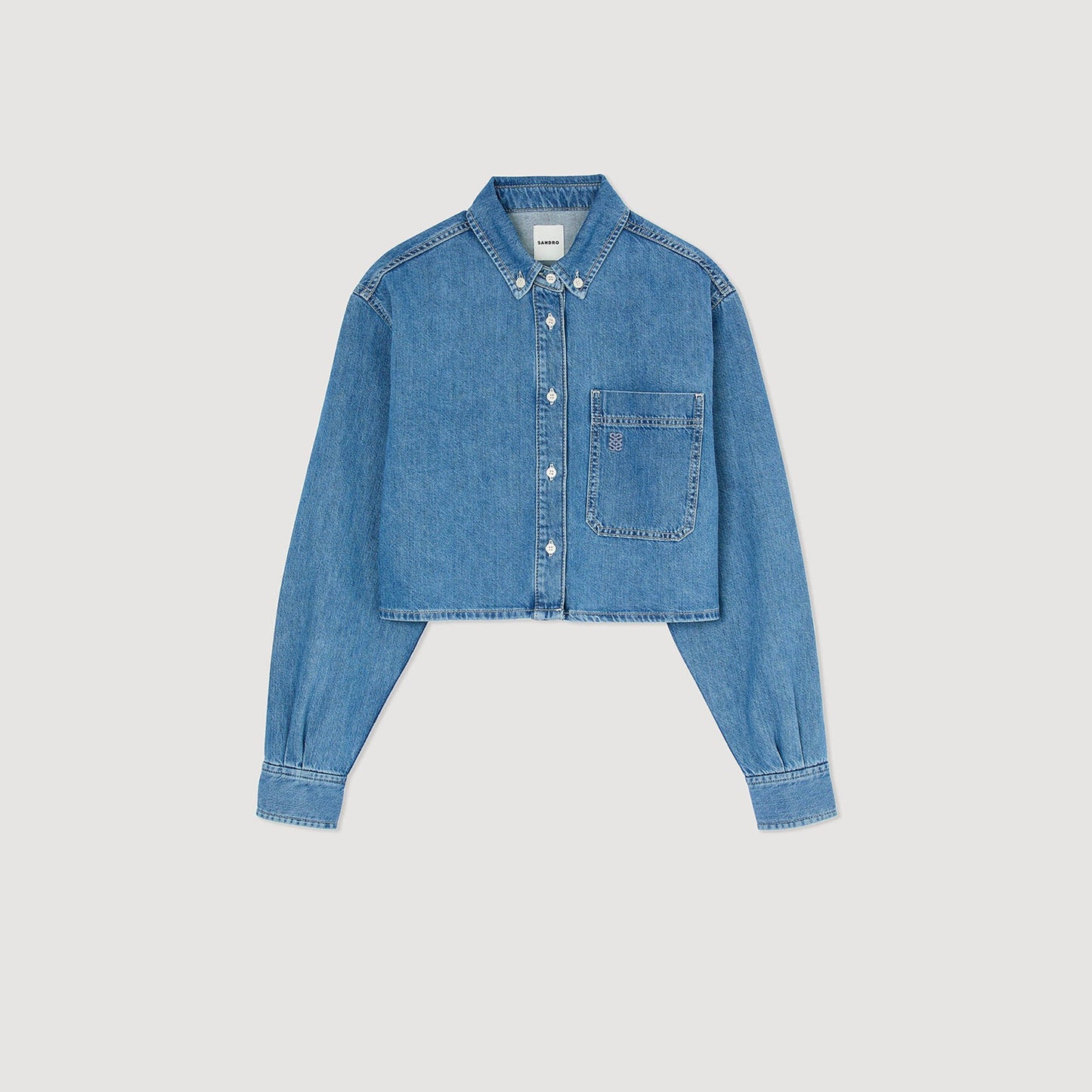 Sandro Denim cropped shirt Blue Jean