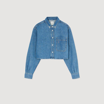 Sandro Denim cropped shirt Blue Jean