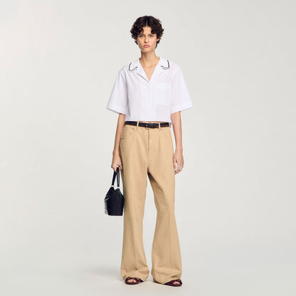 Sandro Crochet collar shirt White