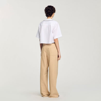 Sandro Crochet collar shirt White