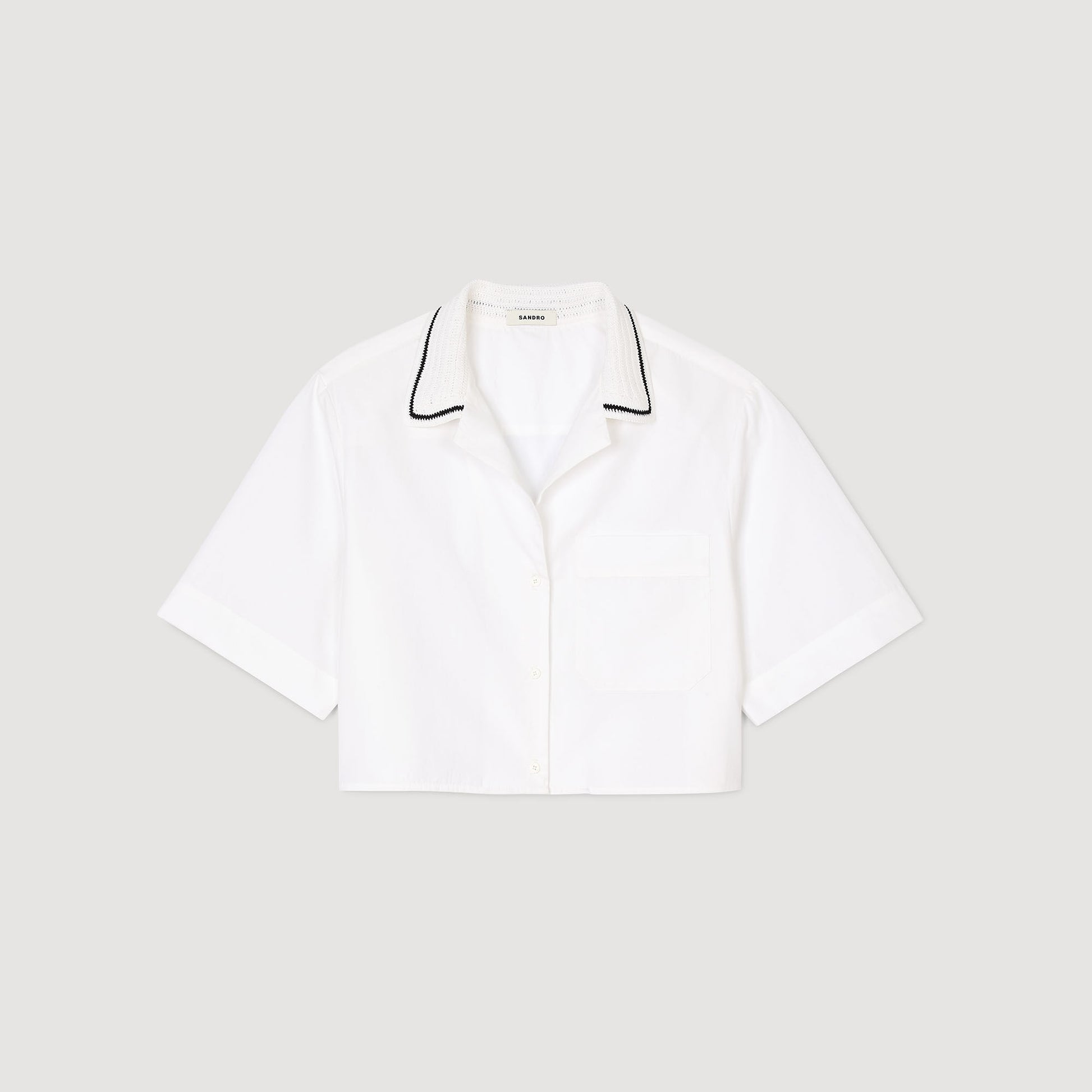 Sandro Crochet collar shirt White