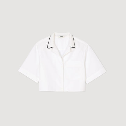 Sandro Crochet collar shirt White