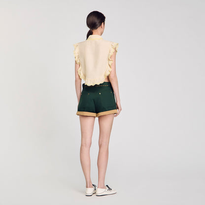 Sandro Shirt collar with lace detail Light Yellow