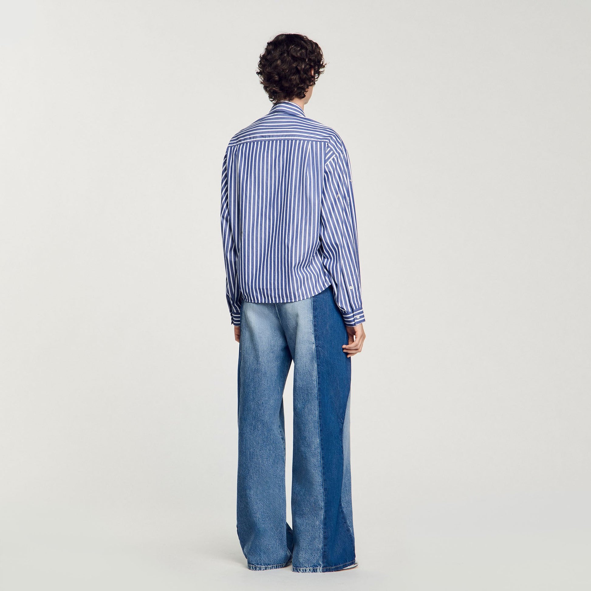 Sandro Beaded striped shirt Blue