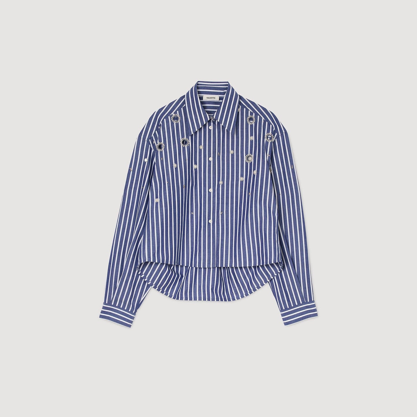 Sandro Beaded striped shirt Blue