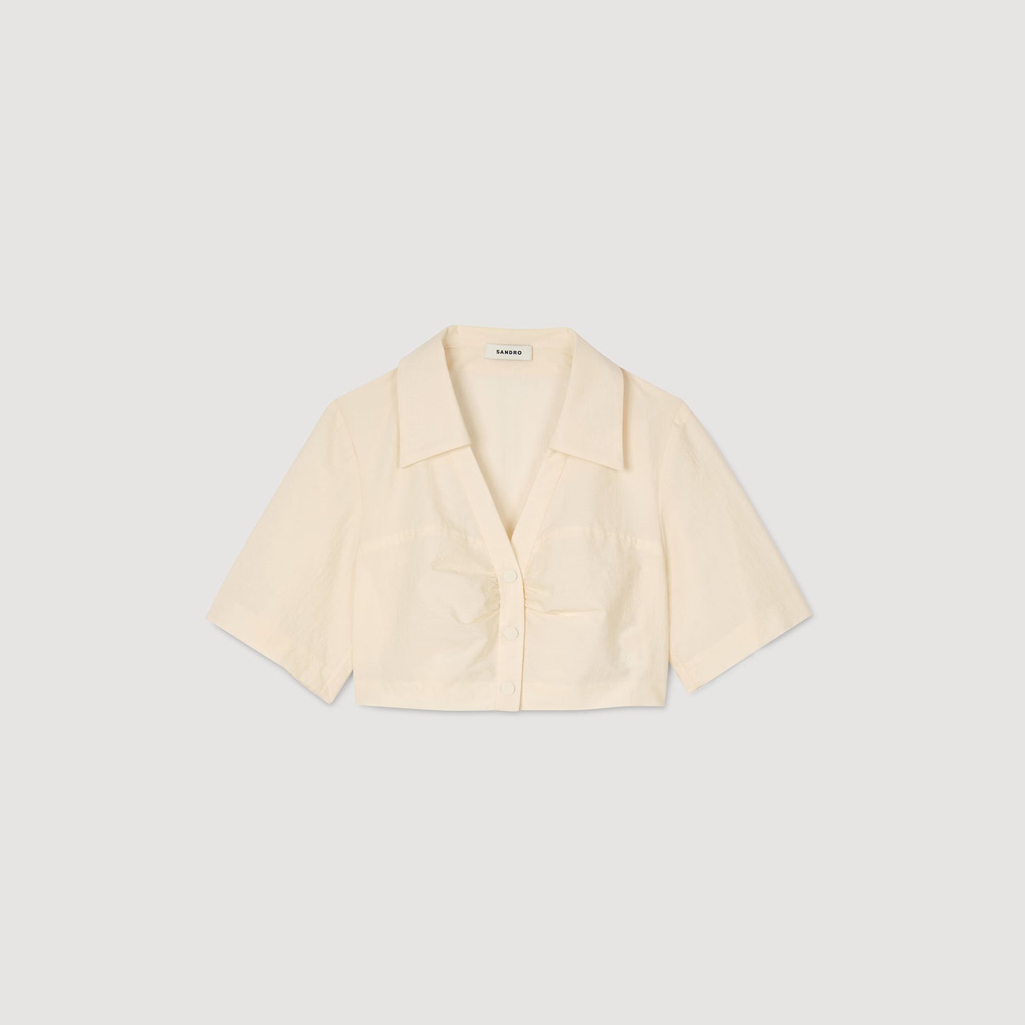 Sandro Cropped gathered shirt Ecru