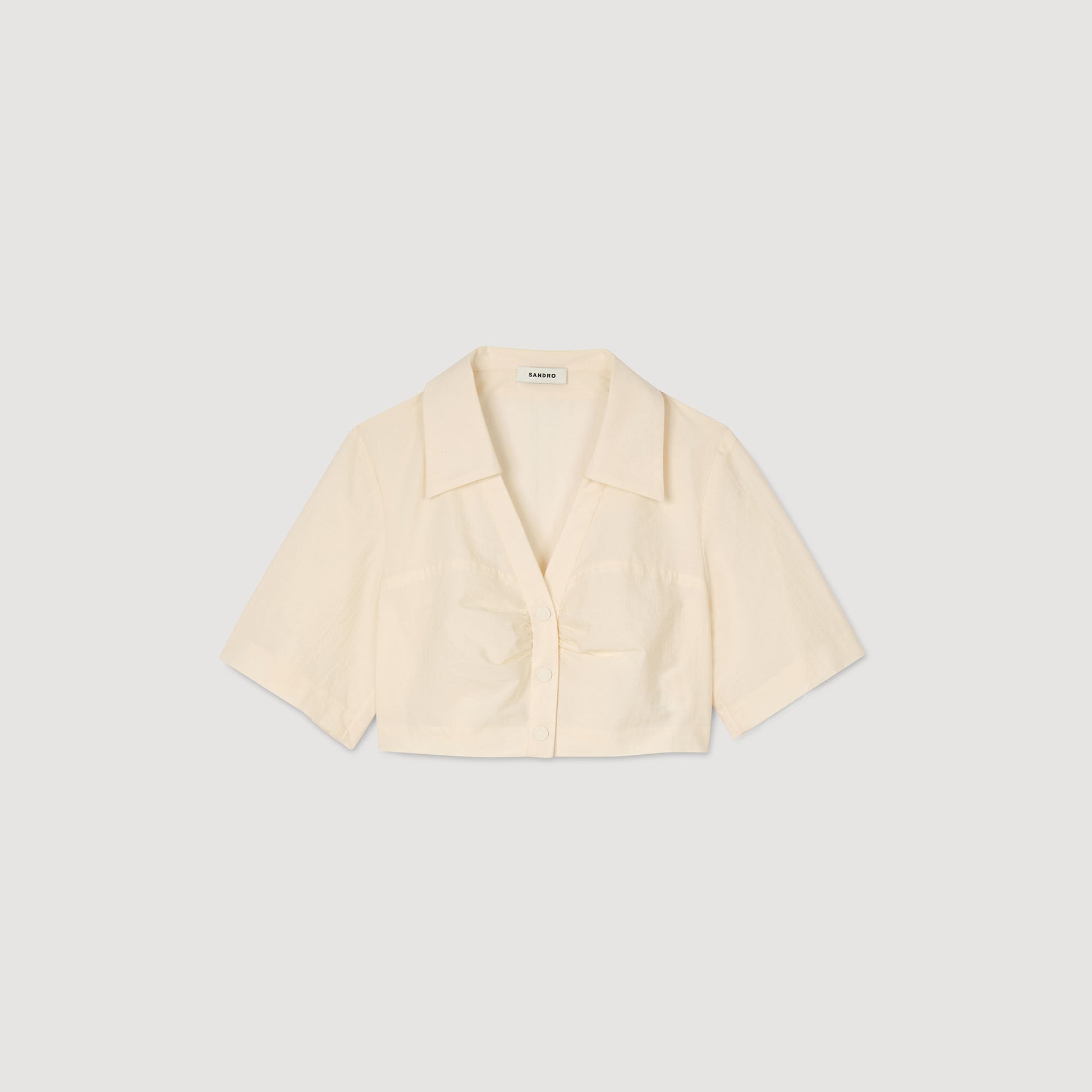 Sandro Cropped gathered shirt Ecru