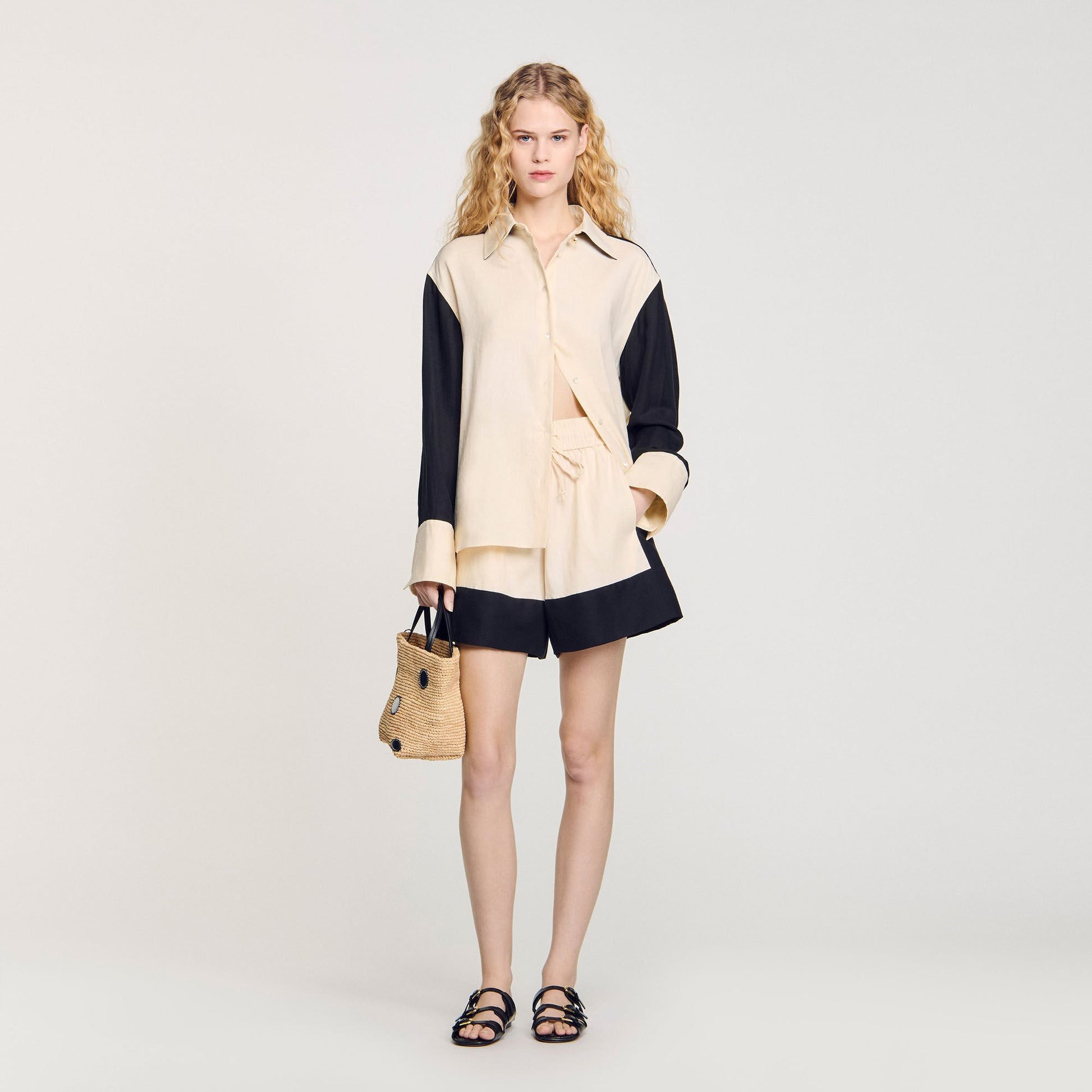 Sandro Two-tone shirt Ecru
