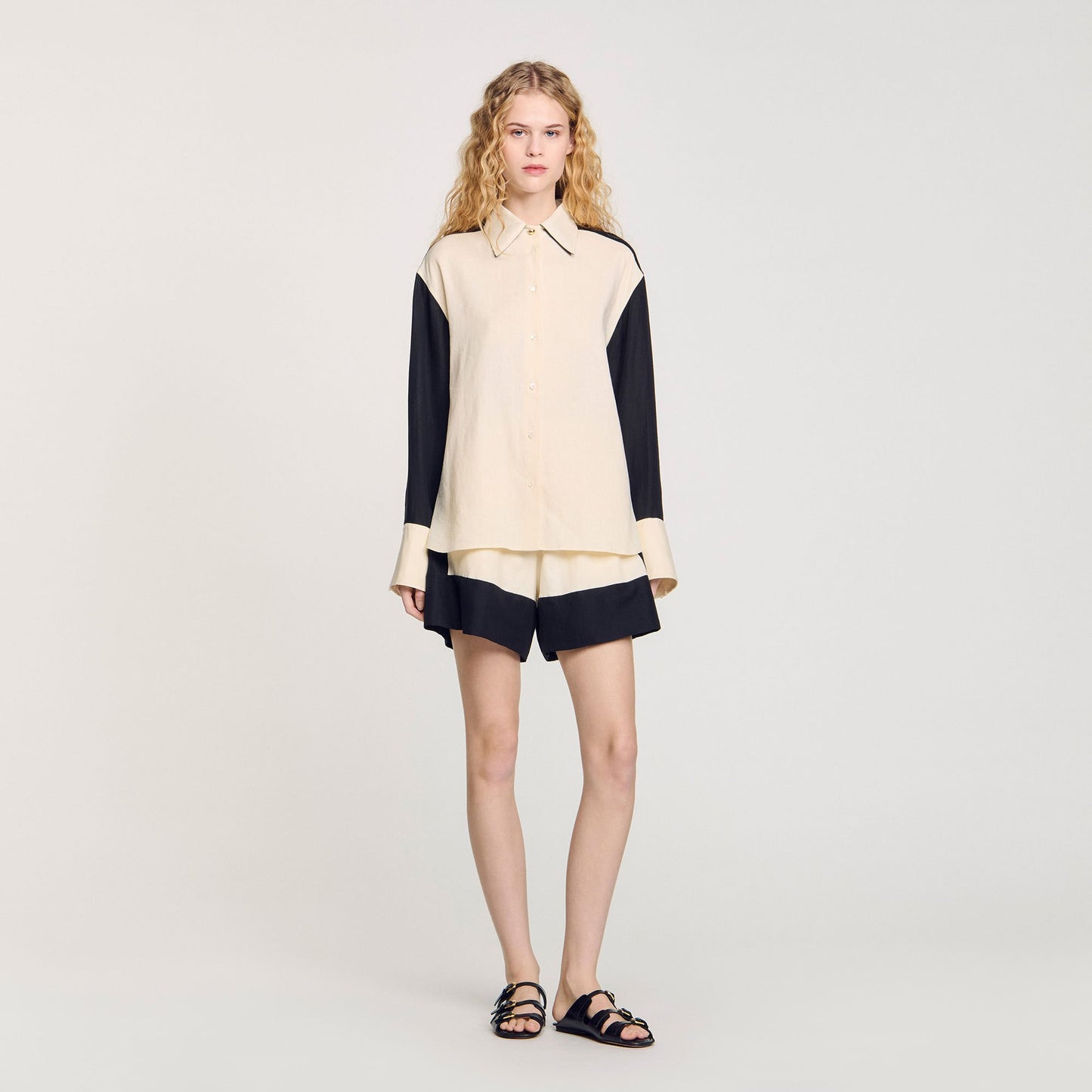 Sandro Two-tone shirt Ecru