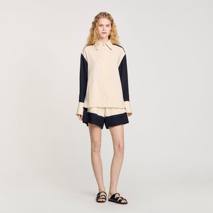 Sandro Two-tone shirt Ecru
