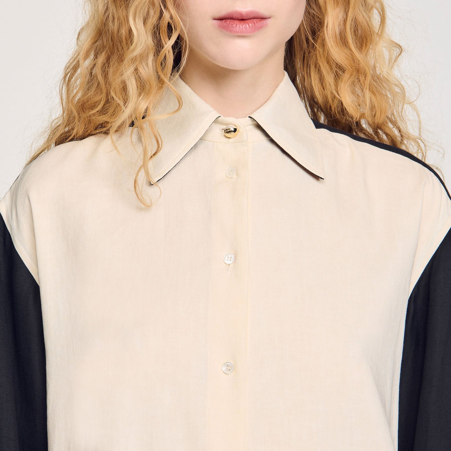 Sandro Two-tone shirt Ecru