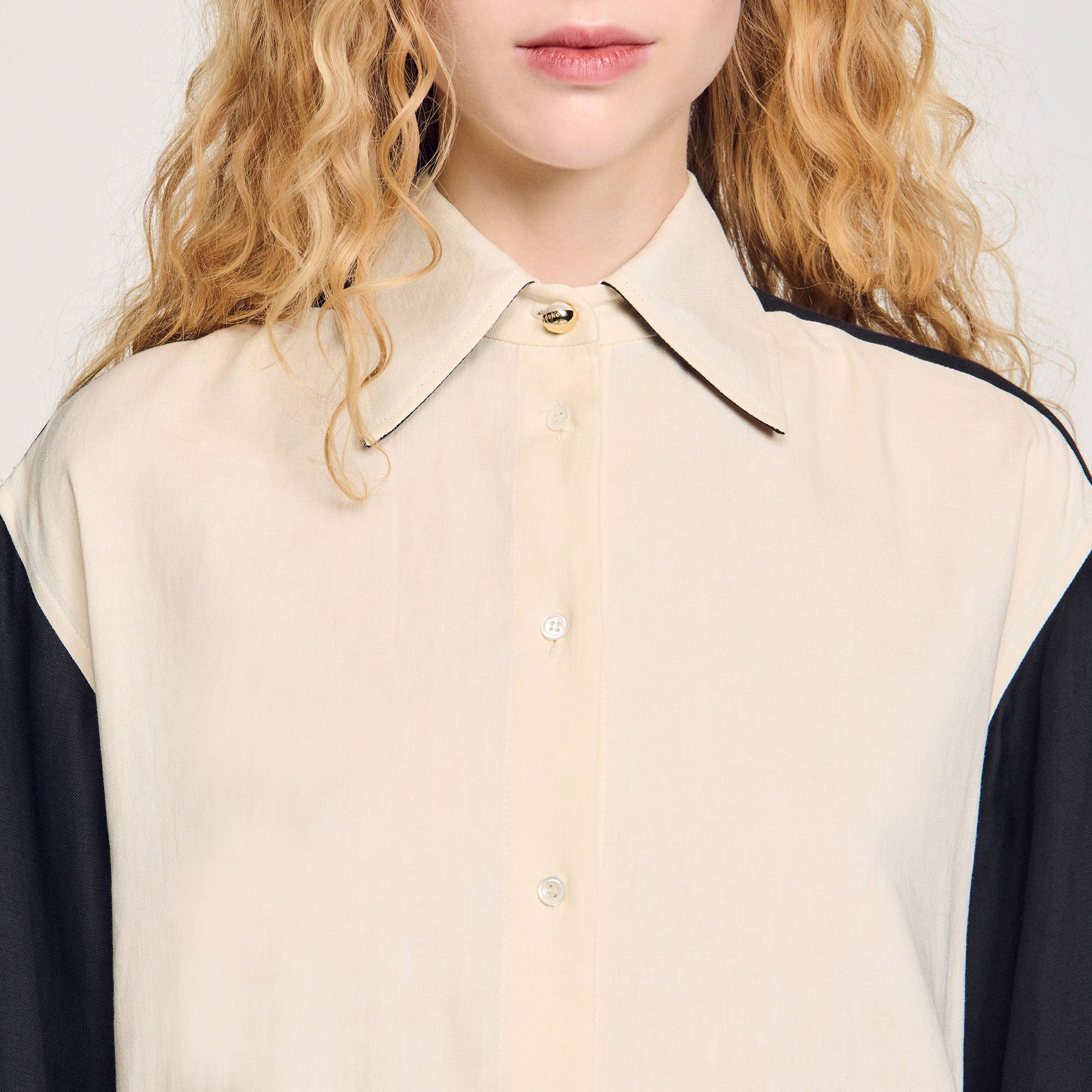 Sandro Two-tone shirt Ecru
