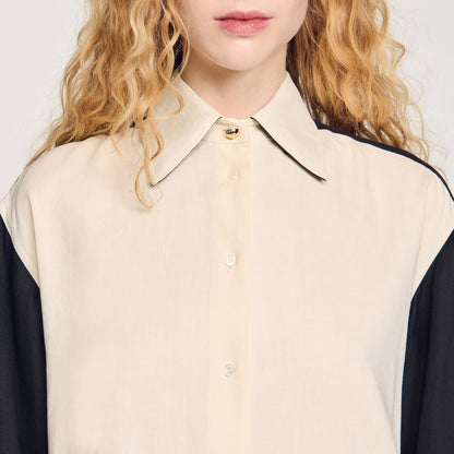 Sandro Two-tone shirt Ecru