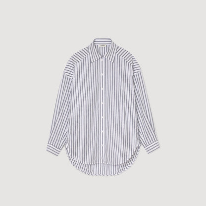 Sandro Striped rhinestone shirt White
