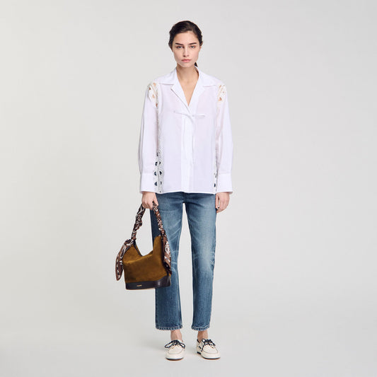 Sandro Poplin shirt White
