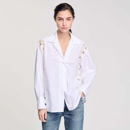 Sandro Poplin shirt White