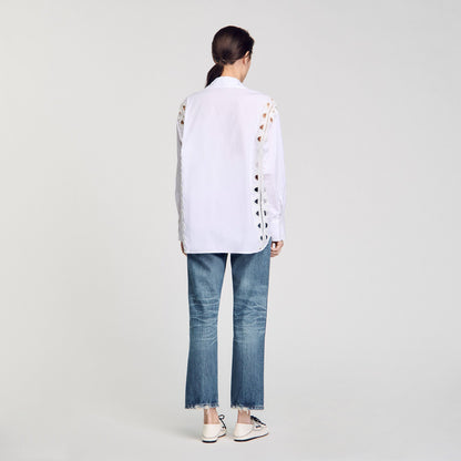Sandro Poplin shirt White