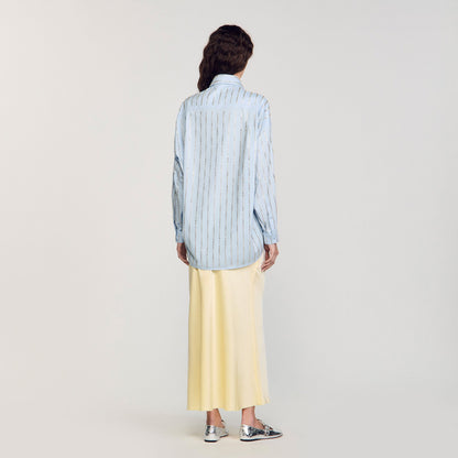 Sandro Rhinestone shirt Sky Blue