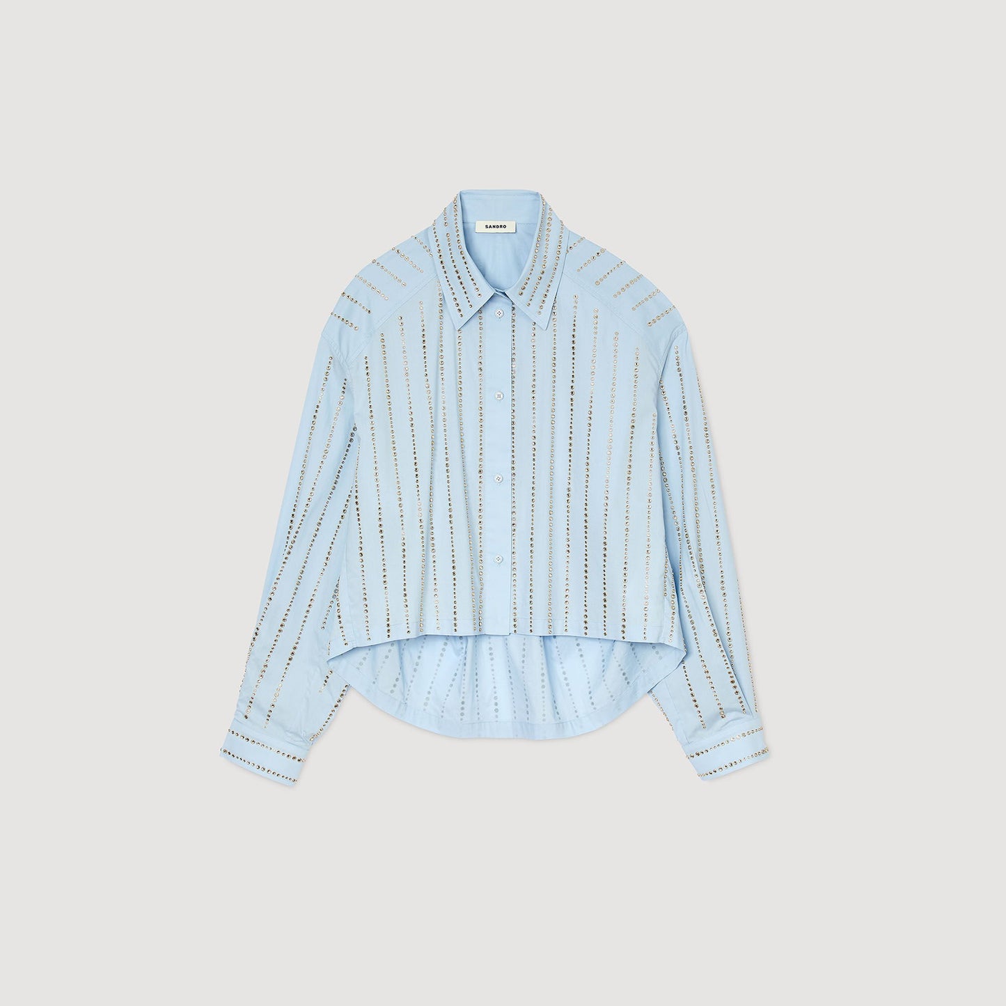 Sandro Rhinestone shirt Sky Blue