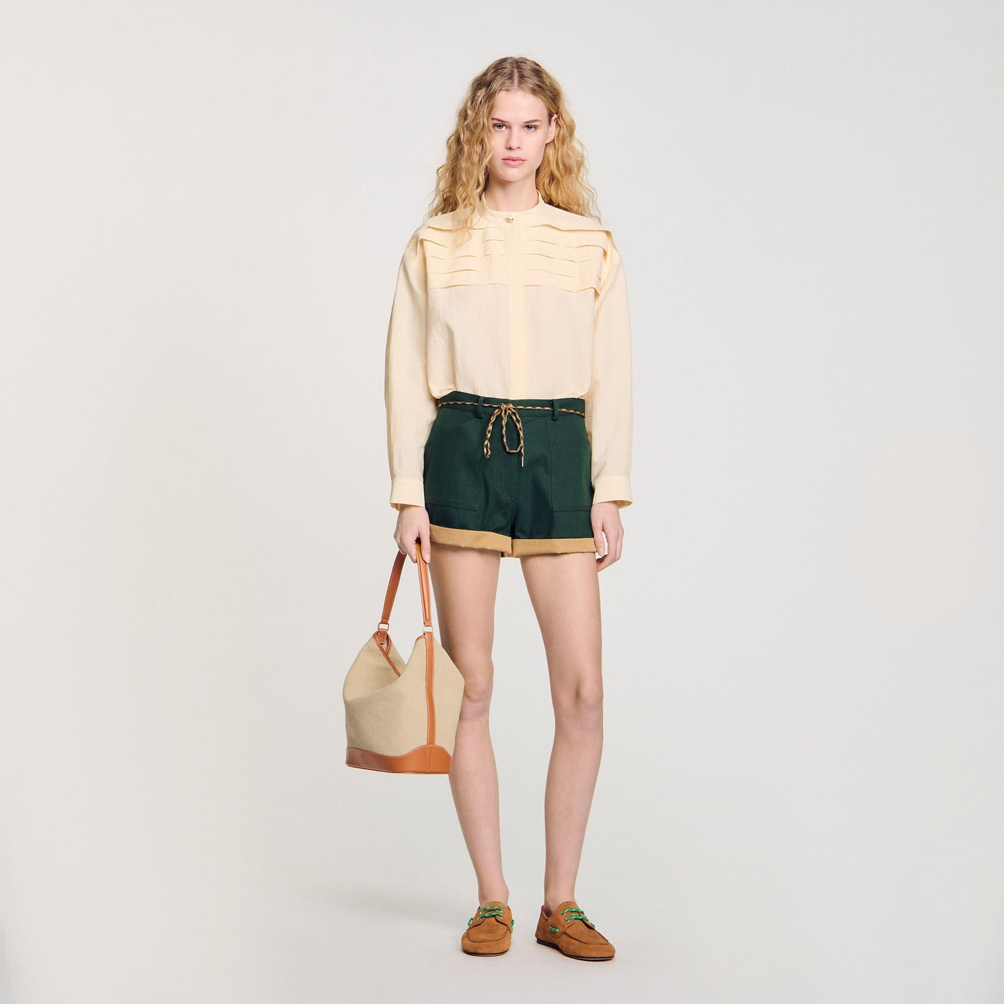 Sandro Jewellery detail shirt Ecru