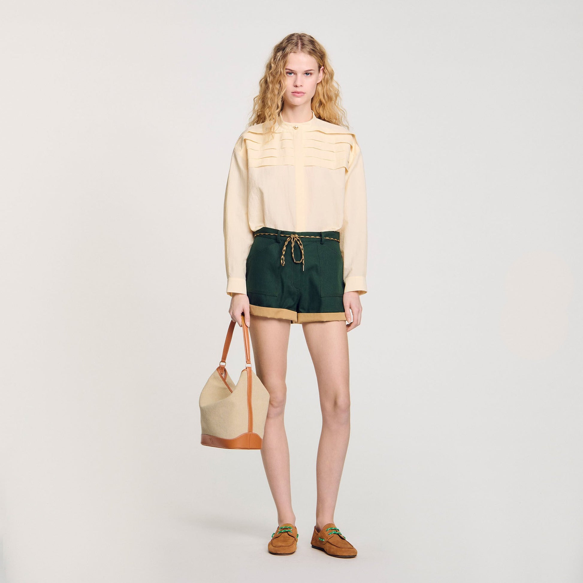 Sandro Jewellery detail shirt Ecru